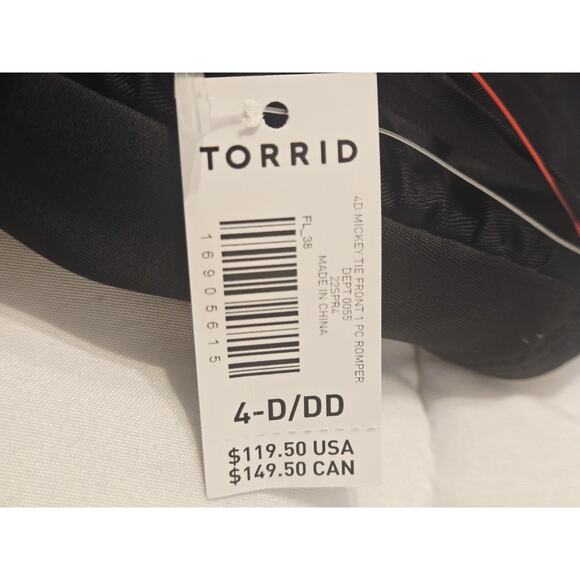 NWT Torrid Swimsuit Swim One Piece Wireless Disney Mickey Mouse Plus Sz 4D/DD - Picture 4 of 9